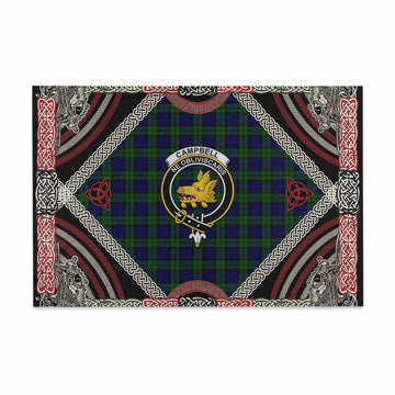 Campbell Tartan Crest House Flag Northern Mythology Dragon Art 48*72 inch (120*180 cm) - Tartan Vibes Clothing
