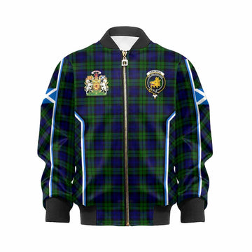 Campbell Tartan Crest Kid Bomber Jacket Scotland Coat of Arm Flag Style - Tartan Vibes Clothing