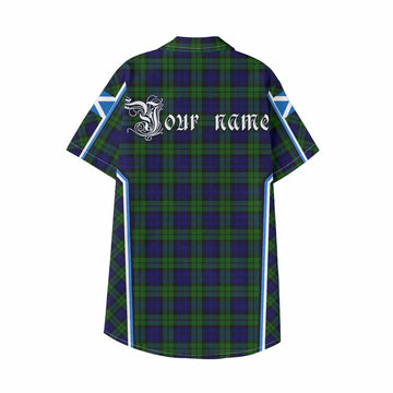 Campbell Tartan Crest Kid Hawaiian Shirt Scotland Coat of Arm Flag Style - Tartan Vibes Clothing