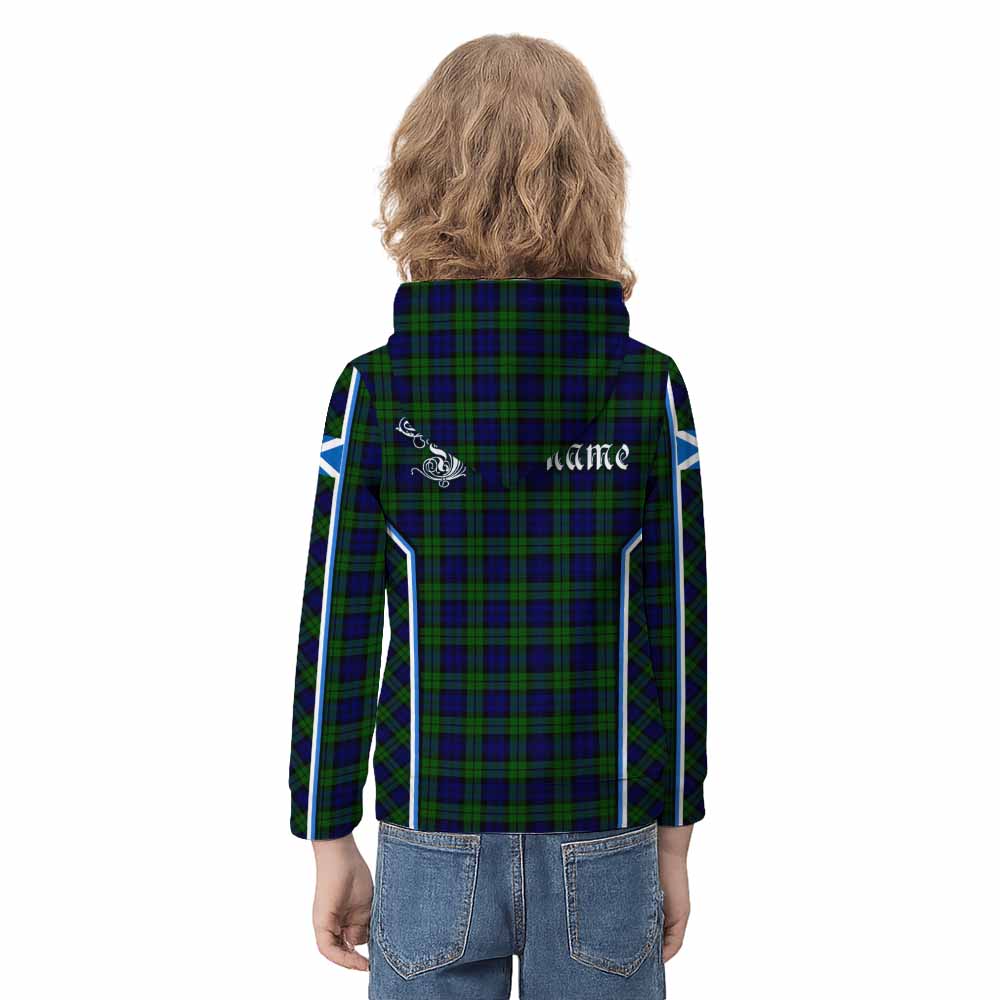 Campbell Tartan Crest Kid Hoodie Scotland Coat of Arm Flag Style - Tartan Vibes Clothing