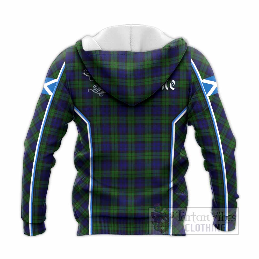 Campbell Tartan Crest Knitted Hoodie Scotland Coat of Arm Flag Style - Tartan Vibes Clothing