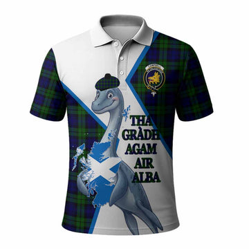 Campbell Tartan Crest Loch Ness Monster Polo Shirt Nessie Scottish Map Tha Gradh Agam Air Alba