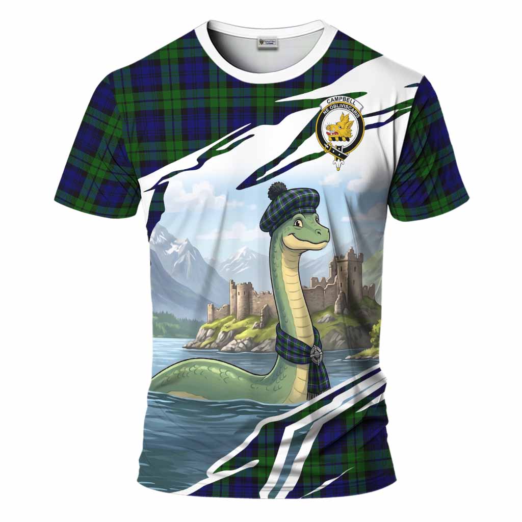 Campbell Tartan Crest Loch Ness Monster Scottish Heritage Art T-Shirt