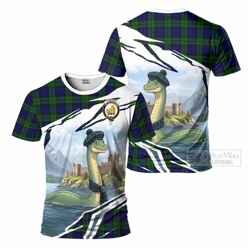 Campbell Tartan Crest Loch Ness Monster Scottish Heritage Art T-Shirt