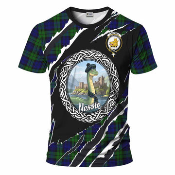 Campbell Tartan Crest Loch Ness Monster T-Shirt Celtic Knot Nessie Art