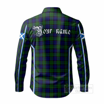 Campbell Tartan Crest Long Sleeve Button Shirts Scotland Coat of Arm Flag Style