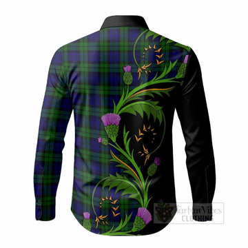 Campbell Tartan Crest Long Sleeve Button Shirts Scottish Thistle Pride Heritage Art - Tartan Vibes Clothing