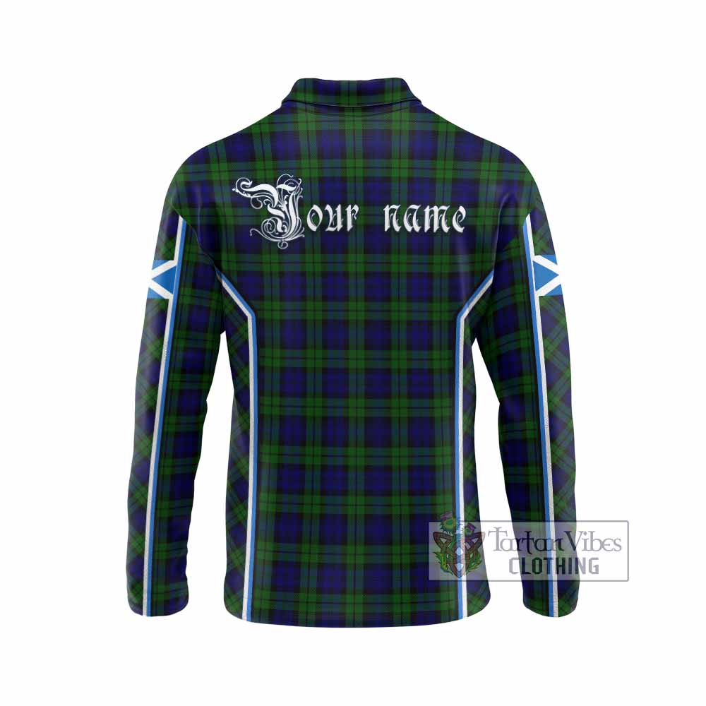 Campbell Tartan Crest Long Sleeve Polo Shirt Scotland Coat of Arm Flag Style - Tartan Vibes Clothing