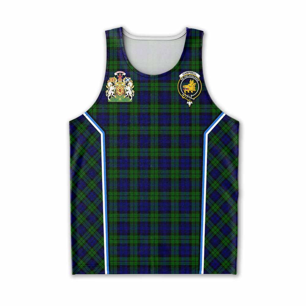 Campbell Tartan Crest Men Tank Top Scotland Coat of Arm Flag Style - Tartan Vibes Clothing