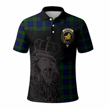 Campbell Tartan Crest Polo Shirt Crowned Lion Heritage Style