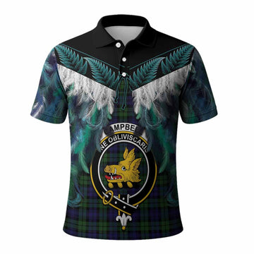 Campbell Tartan Crest Polo Shirt New Zealand Maori Korowai Cloak