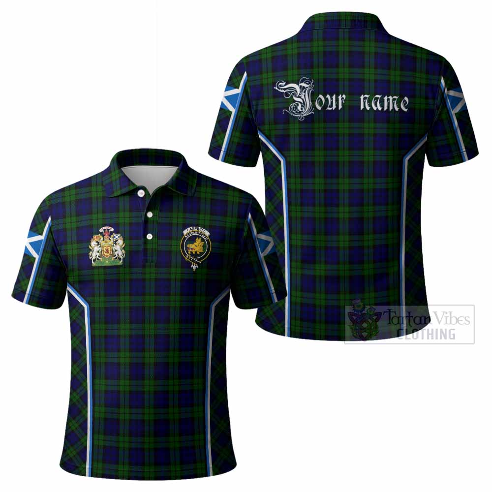 Campbell Tartan Crest Polo Shirt Scotland Coat of Arm Flag Style - Tartan Vibes Clothing