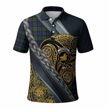 Campbell Tartan Crest Polo Shirt Scottish Triskele Celtic