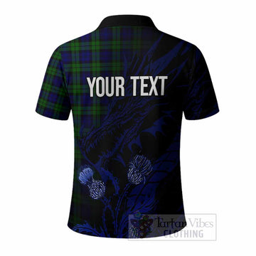 Campbell Tartan Crest Scottish Polo Shirt Dragon and Thistle