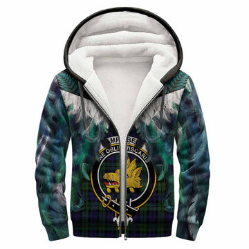 Campbell Tartan Crest Sherpa Hoodie New Zealand Maori Korowai Cloak