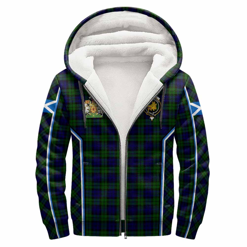 Campbell Tartan Crest Sherpa Hoodie Scotland Coat of Arm Flag Style - Tartan Vibes Clothing
