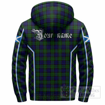 Campbell Tartan Crest Sherpa Hoodie Scotland Coat of Arm Flag Style