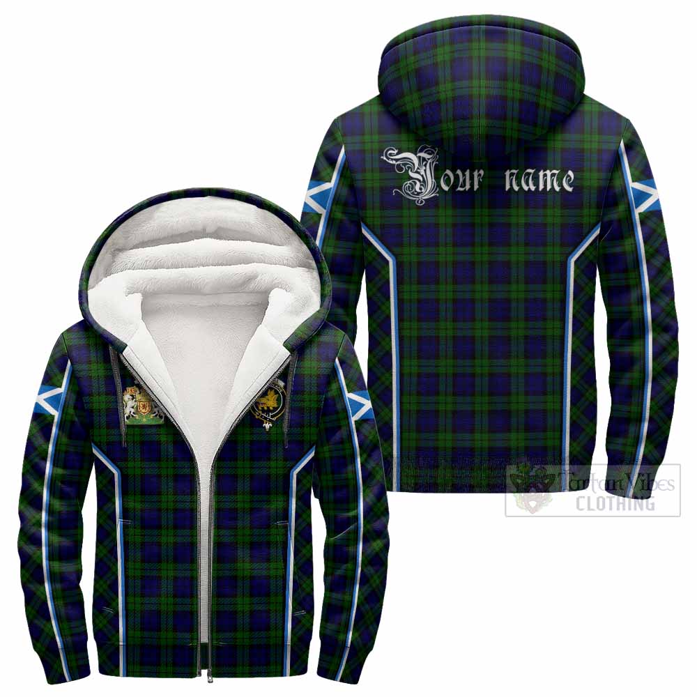 Campbell Tartan Crest Sherpa Hoodie Scotland Coat of Arm Flag Style - Tartan Vibes Clothing