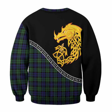 Campbell Tartan Crest Sweatshirt Legendary Dragon Knot Half Style