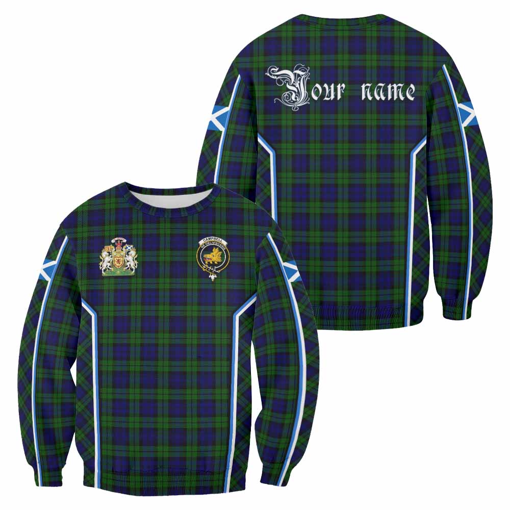 Campbell Tartan Crest Sweatshirt Scotland Coat of Arm Flag Style - Tartan Vibes Clothing