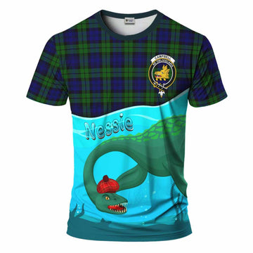 Campbell Tartan Crest T-Shirt Nessie Under Water