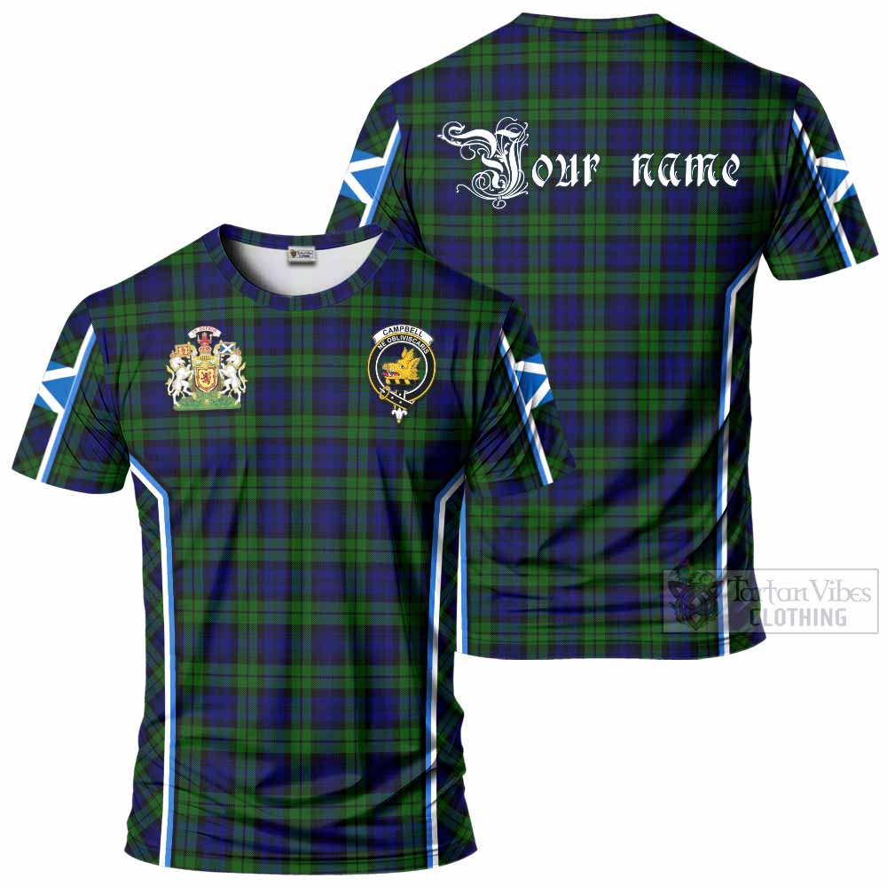 Campbell Tartan Crest T-shirt Scotland Coat of Arm Flag Style - Tartan Vibes Clothing