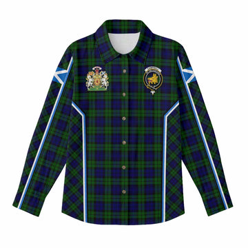 Campbell Tartan Crest Women Casual Shirt Scotland Coat of Arm Flag Style - Tartan Vibes Clothing