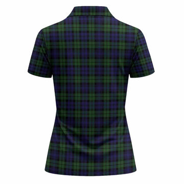 Campbell Tartan Crest Women Polo Shirt Ferocious Lion Style