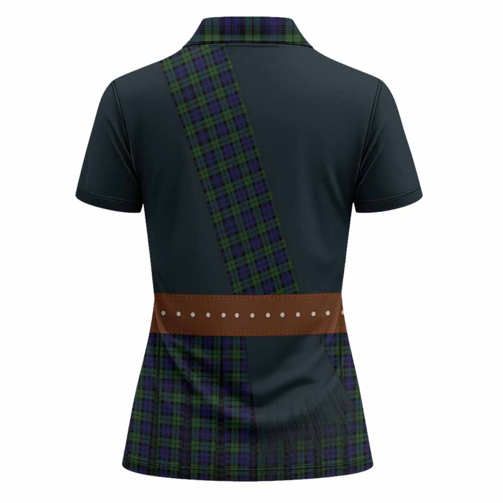 Campbell Tartan Crest Women Polo Shirt Kilt Costume Style