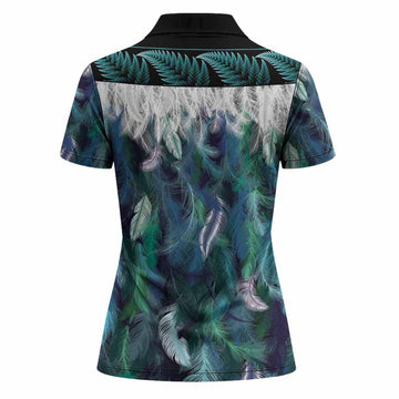 Campbell Tartan Crest Women Polo Shirt New Zealand Maori Korowai Cloak