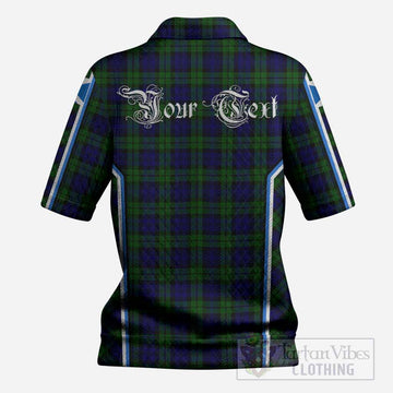Campbell Tartan Crest Women’s Polo Sweater Top Scotland Coat of Arm Flag Style