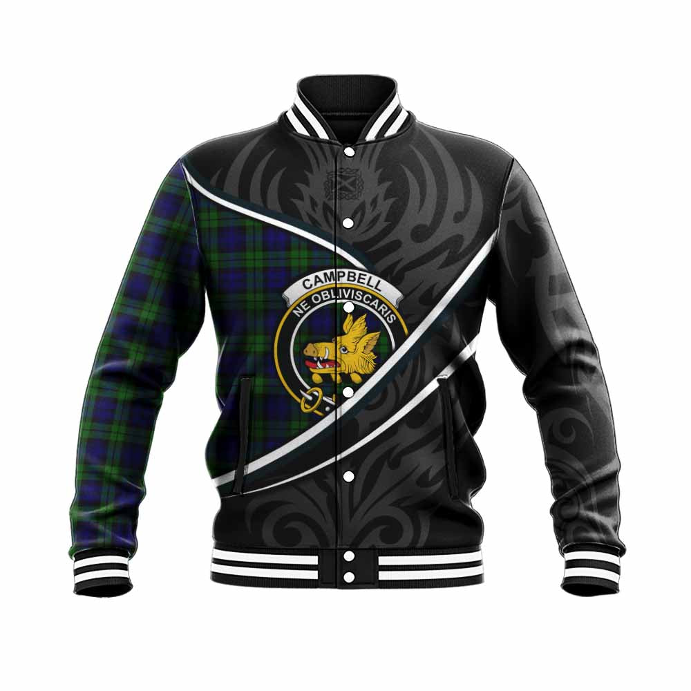 Campbell Tartan Family Crest Baseball Jacket Celtic Scottish Thistle Floral - Tartan Vibes Clothing