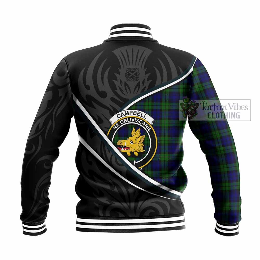 Campbell Tartan Family Crest Baseball Jacket Celtic Scottish Thistle Floral - Tartan Vibes Clothing