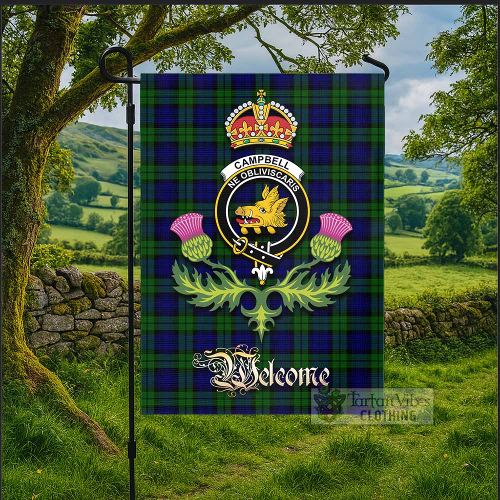 Campbell Tartan Family Crest Garden Flag Royal Thistle Welcome Style - Tartan Vibes Clothing