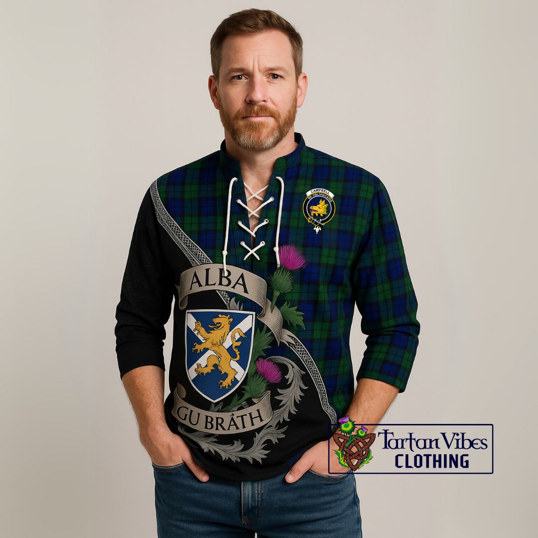  Campbell Tartan Family Crest Ghillie Kilt Shirt Lion Rampant Royal Thistle Shield Celtic Inspired