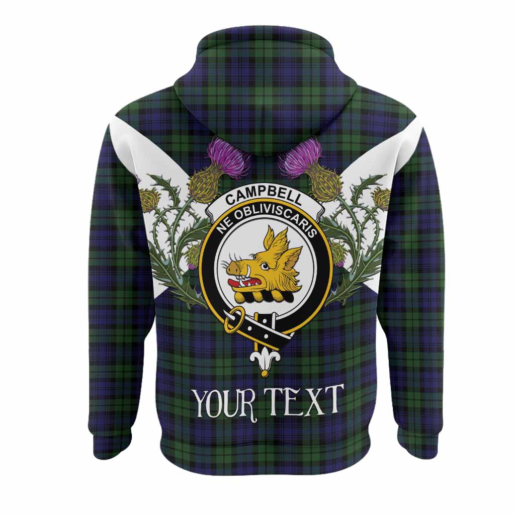Campbell Tartan Family Crest Hoodie Scottish Burns Night Thistle Floral