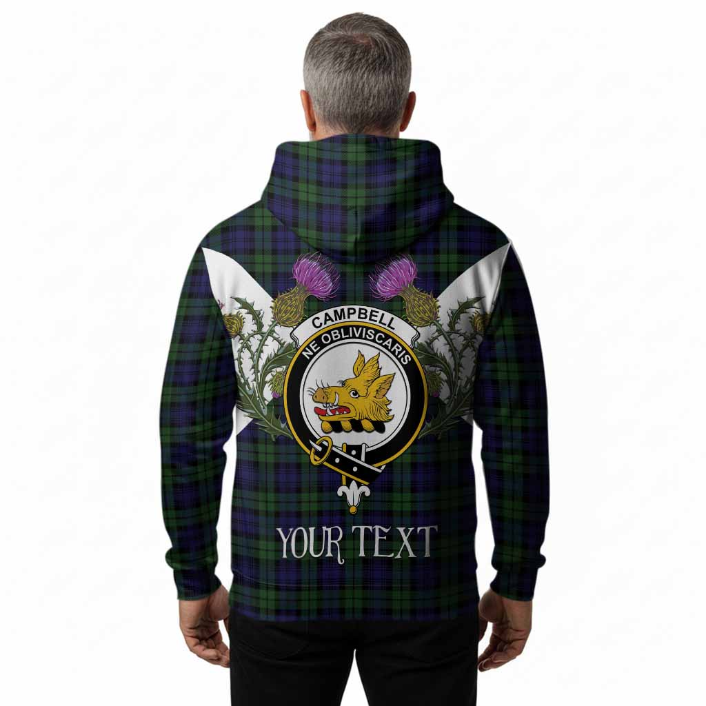 Campbell Tartan Family Crest Hoodie Scottish Burns Night Thistle Floral