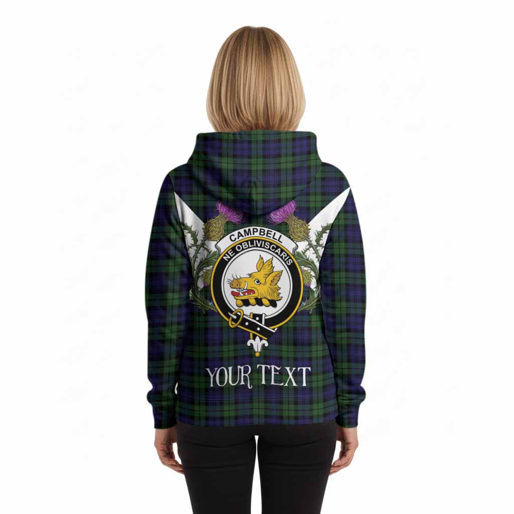 Campbell Tartan Family Crest Hoodie Scottish Burns Night Thistle Floral
