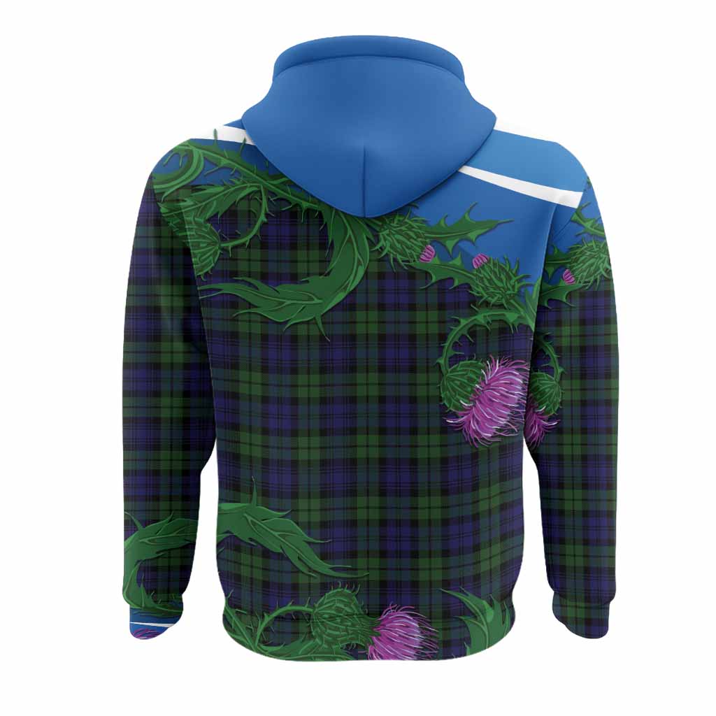 Campbell Tartan Family Crest Hoodie Thistle in Minimalism