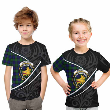 Campbell Tartan Family Crest Kid T-shirt Celtic Scottish Thistle Floral