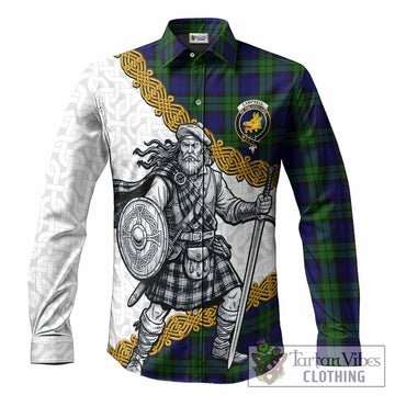 Campbell Tartan Family Crest Long Sleeve Button Shirts Scottish Highland Warrior Celtic Alba Gu Brath