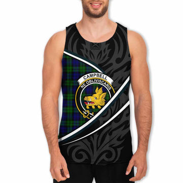 Campbell Tartan Family Crest Men Tank Top Celtic Scottish Thistle Floral