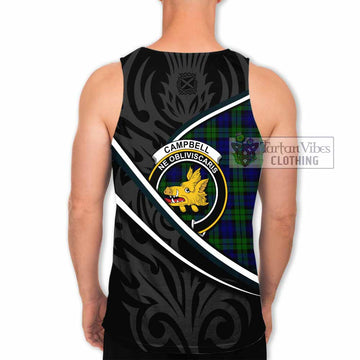 Campbell Tartan Family Crest Men Tank Top Celtic Scottish Thistle Floral