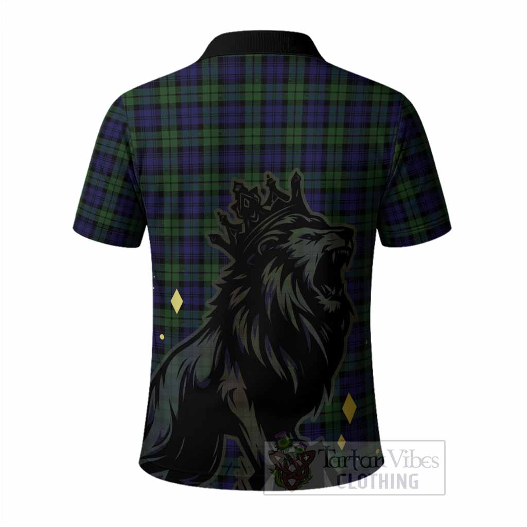 Campbell Tartan Family Crest Polo Shirt Crowned Lion Roaring