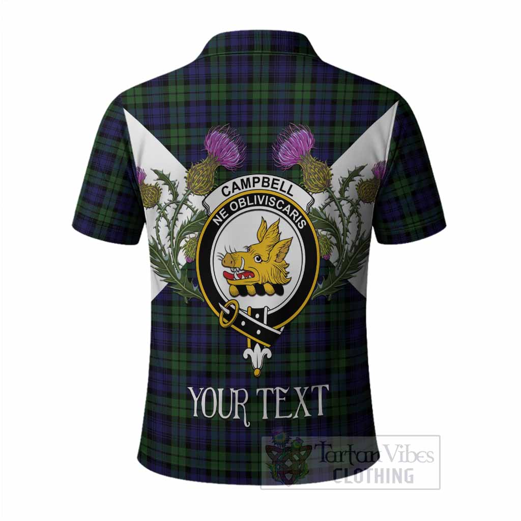 Campbell Tartan Family Crest Polo Shirt Scottish Burns Night Thistle Floral