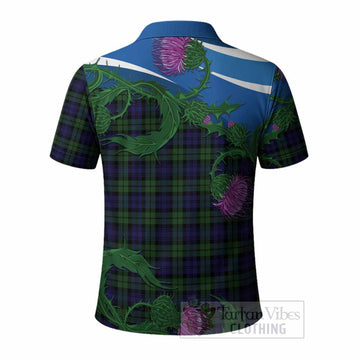 Campbell Tartan Family Crest Polo Shirt Thistle in Minimalism