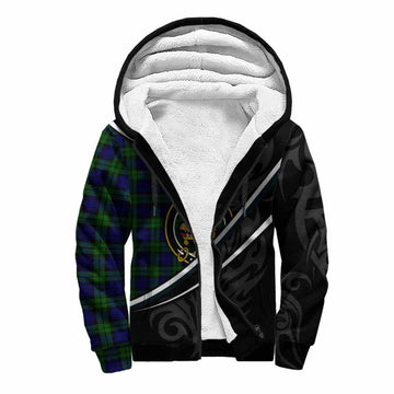 Campbell Tartan Family Crest Sherpa Hoodie Celtic Scottish Thistle Floral