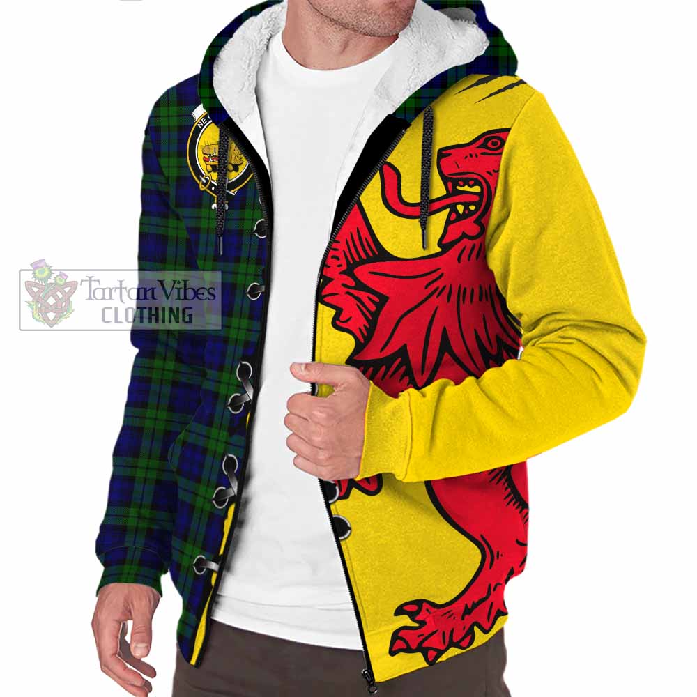 Campbell Tartan Family Crest Sherpa Hoodie Lion Rampant Honor - Tartan Vibes Clothing