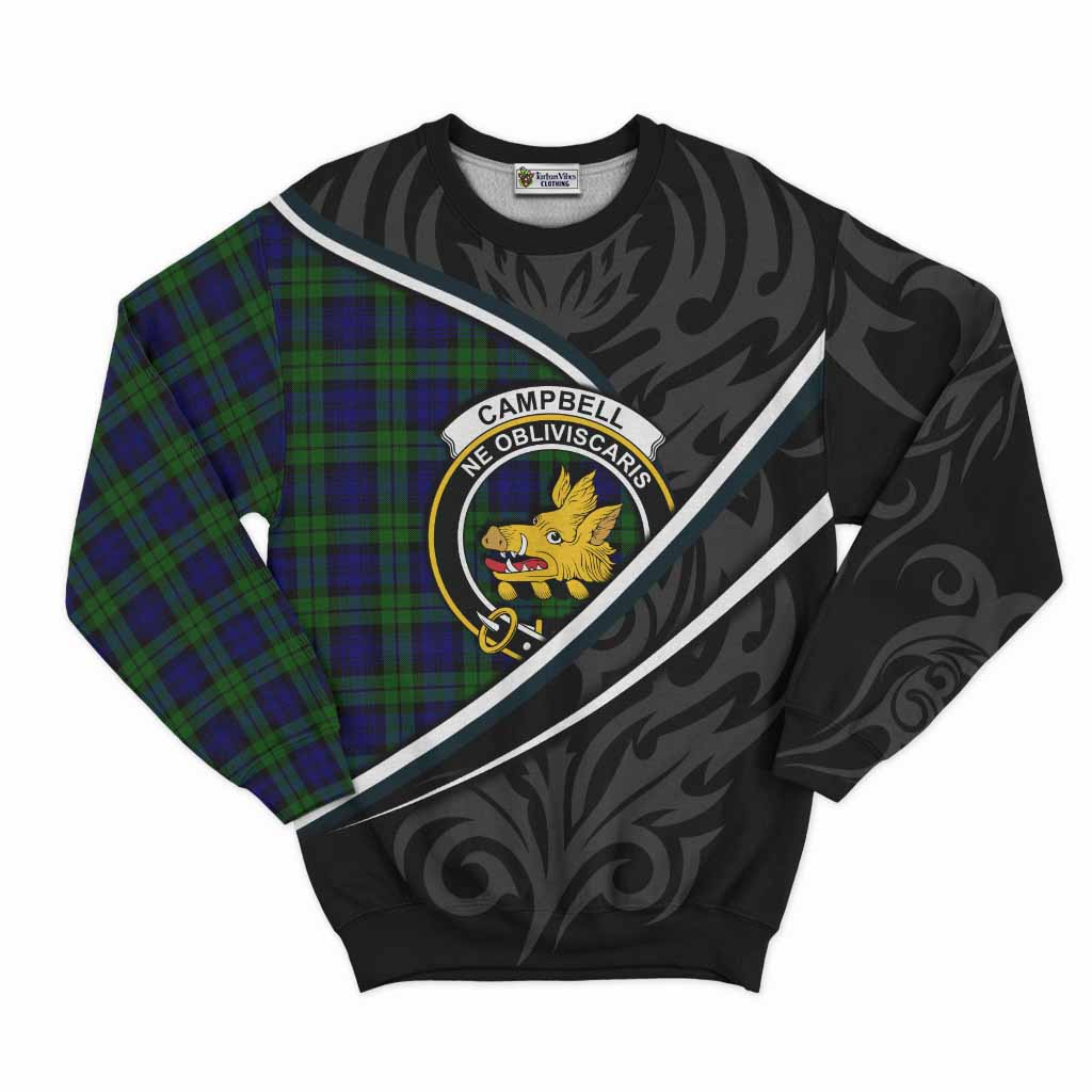 Campbell Tartan Family Crest Sweatshirt Celtic Scottish Thistle Floral - Tartan Vibes Clothing