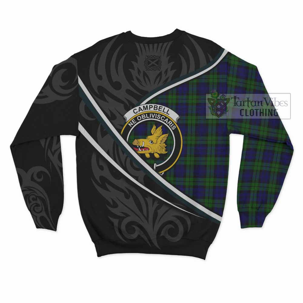 Campbell Tartan Family Crest Sweatshirt Celtic Scottish Thistle Floral - Tartan Vibes Clothing